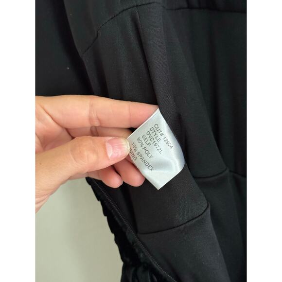 TADASHI COLLECTION Vintage Black Strapless Velvet Gown Size 4 - Picture 5 of 8